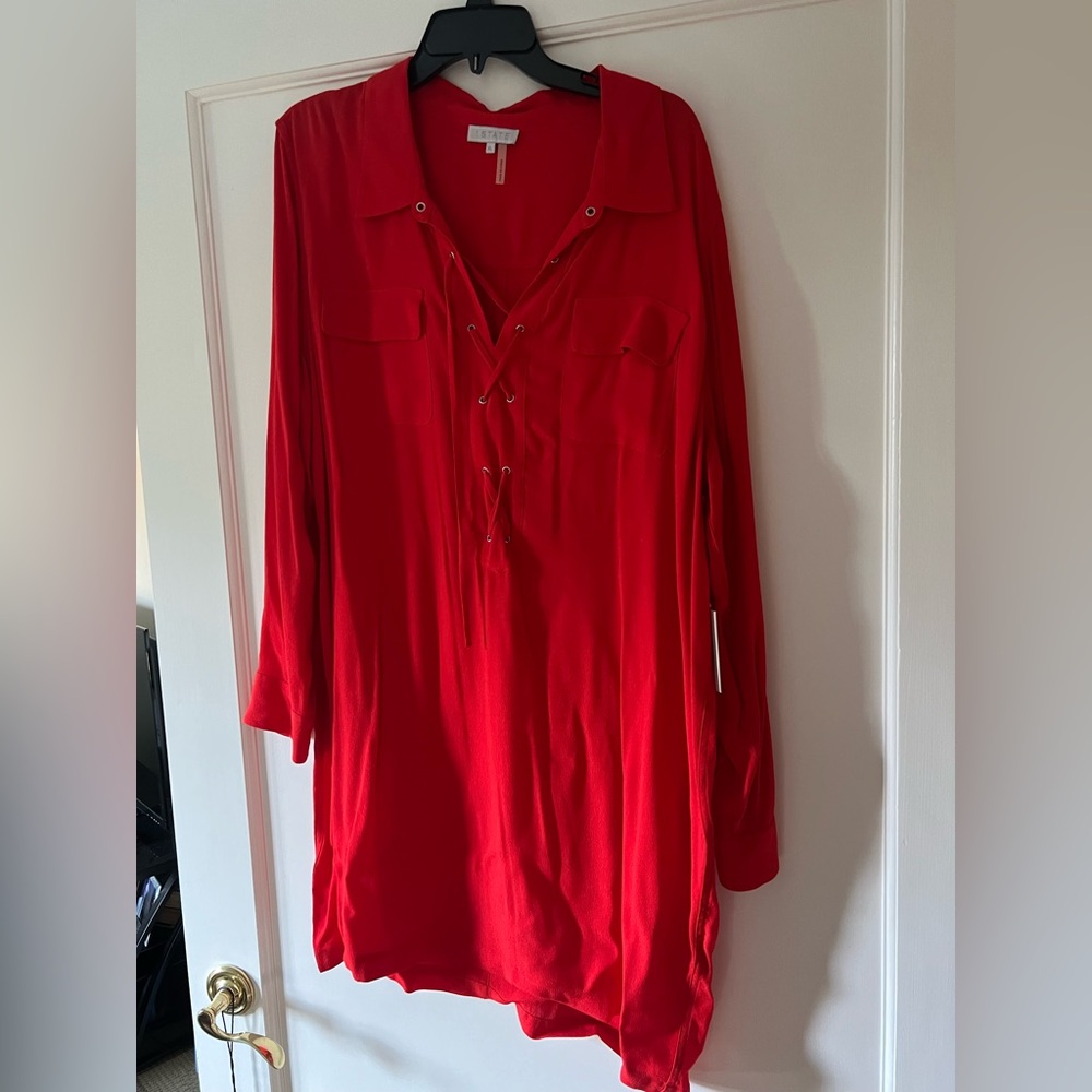 NWT. RED shirt dress 1. State